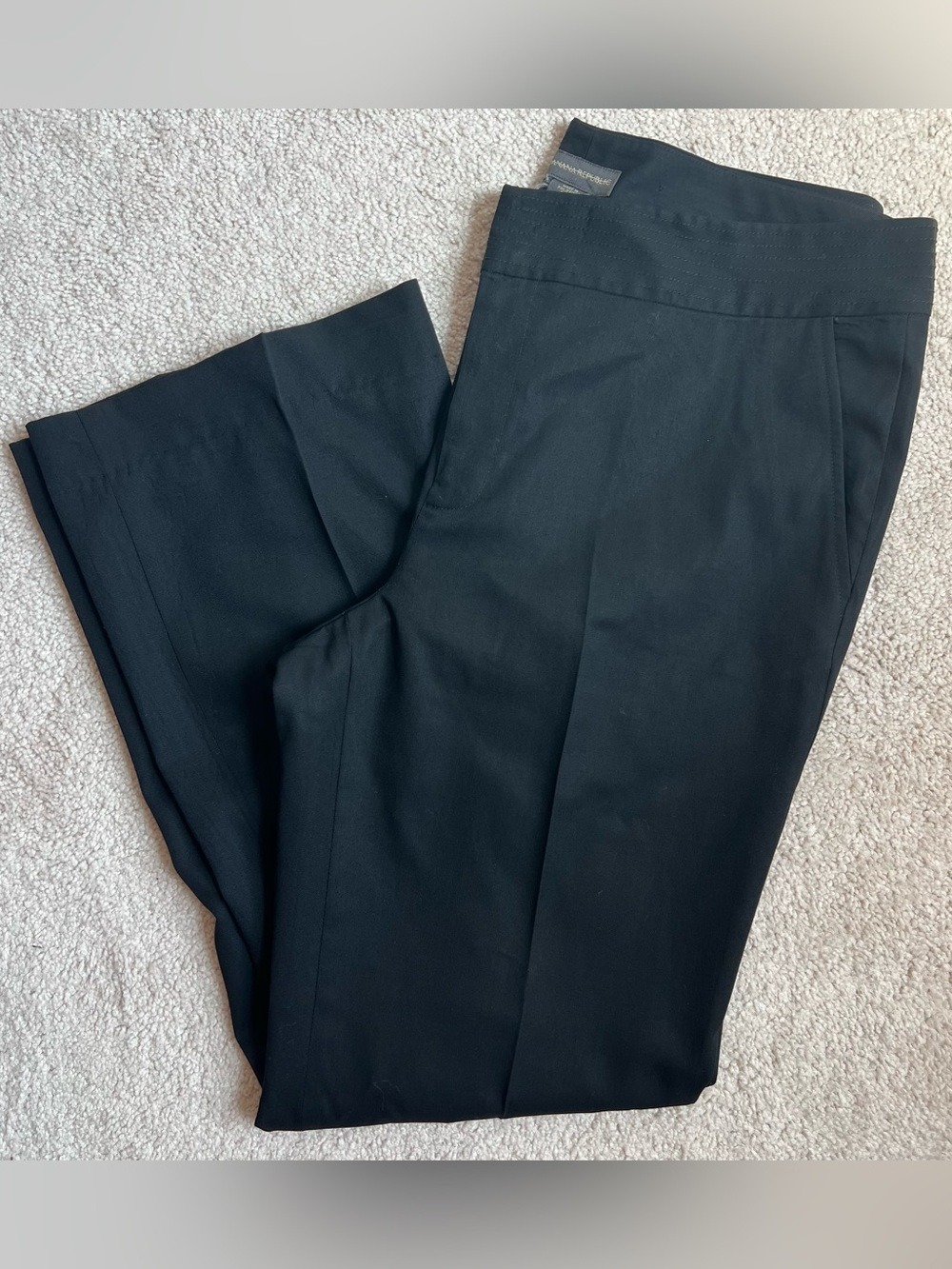 Banana Republic Black 100% Wool Wide Leg Work Dress Pants Size 14 Fully Lined